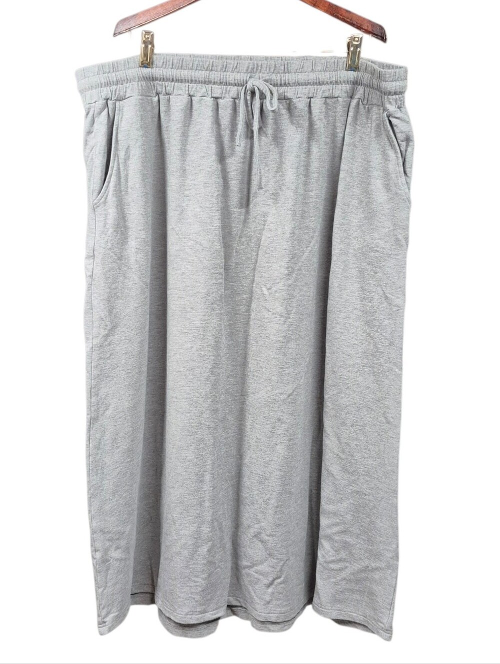 Smash + Tess Midi Skirt Women's Plus Size 2XL Grey Casual Rayon Bamboo